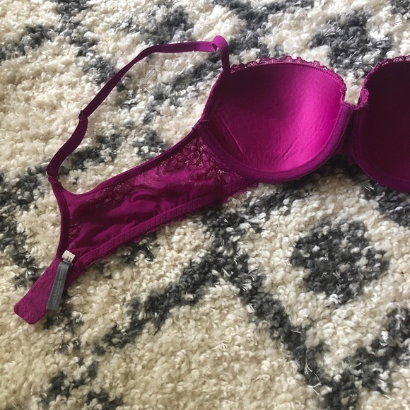 Aerie Limited Edition Reese Bra Magenta Pink Push Up Lace Sequins Size 34B - Picture 12 of 12